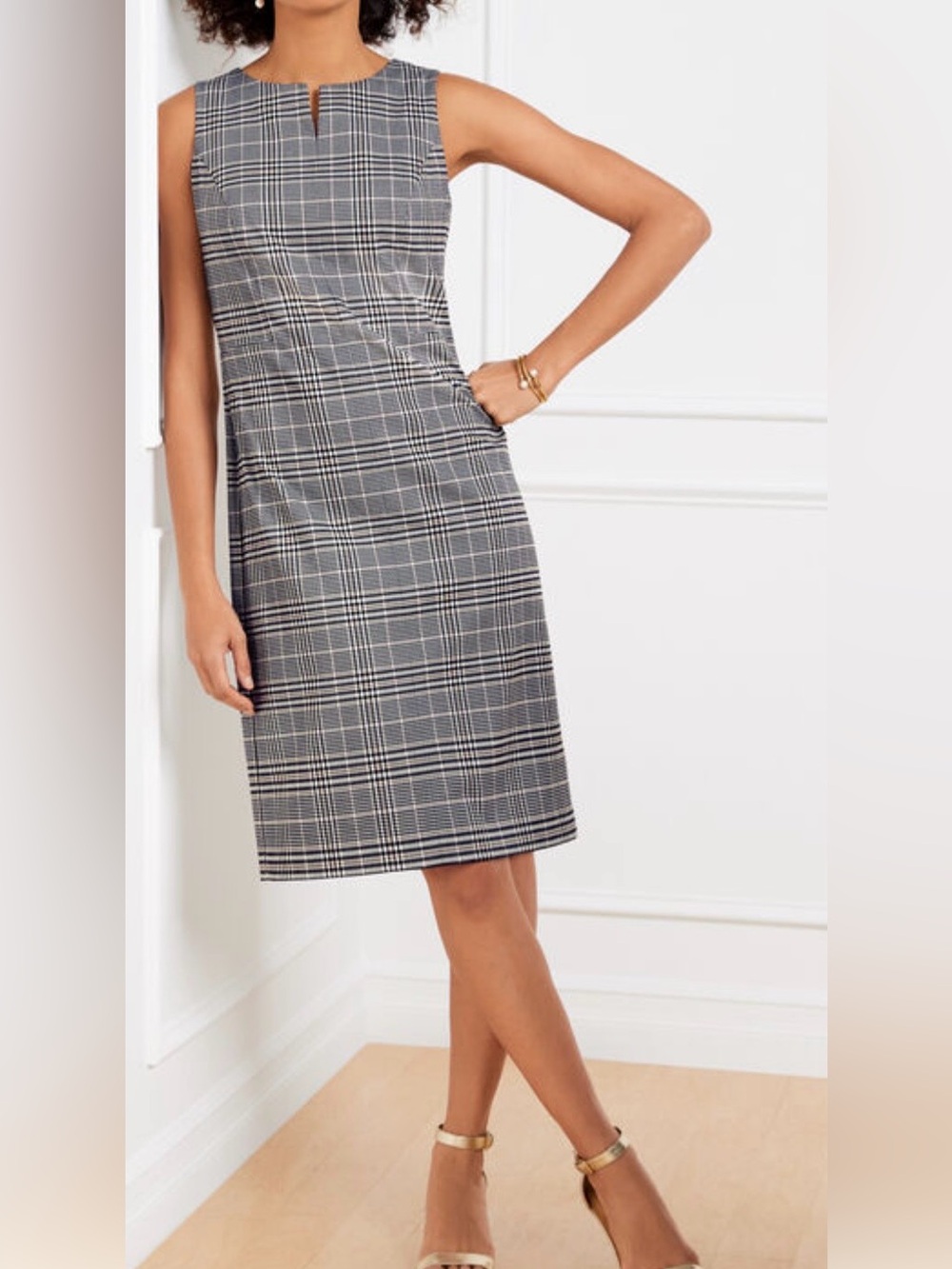 Talbots Lake Glen Plaid Sleeveless Sheath Dress – Size 10 Like New